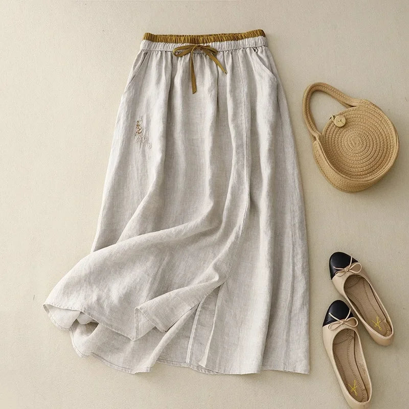 Floreta Cotton Midi Skirt