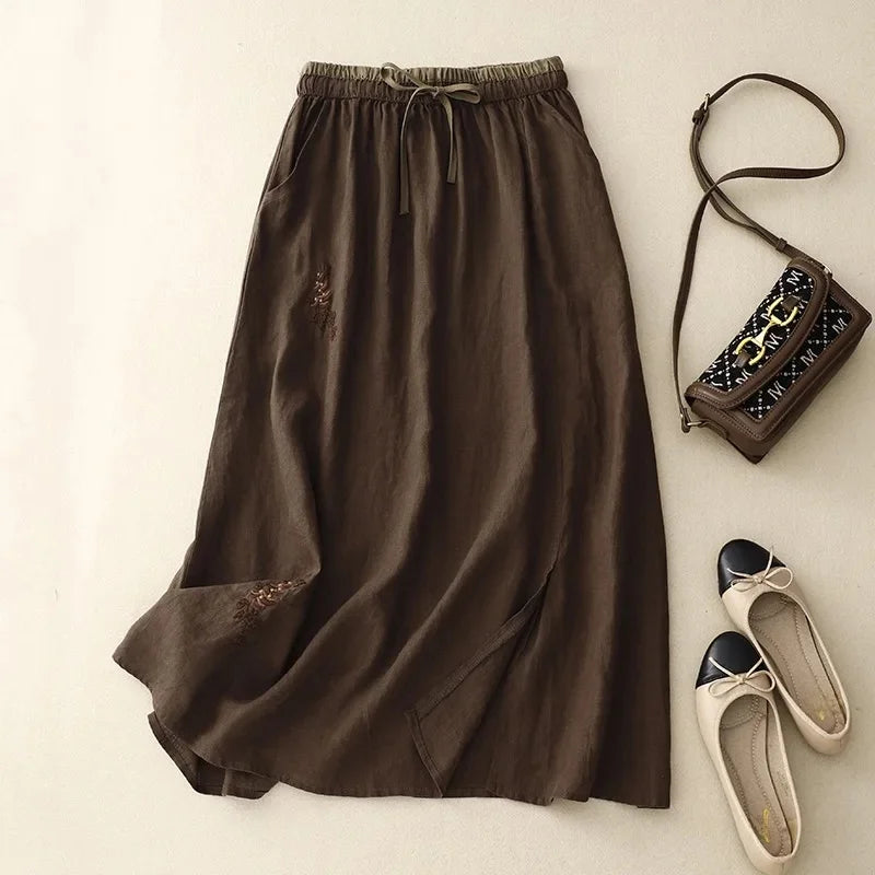 Floreta Cotton Midi Skirt